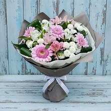 Букет цветов из:  Герберы, Альстромерии и Хризантемы #REPLACE_PRED# Черногорске