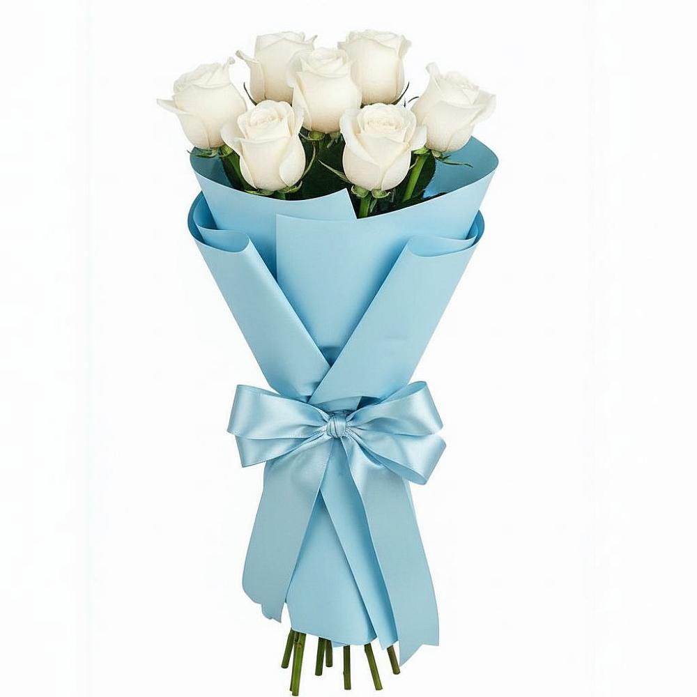Букет 7 белых роз Проуд в Черногорске