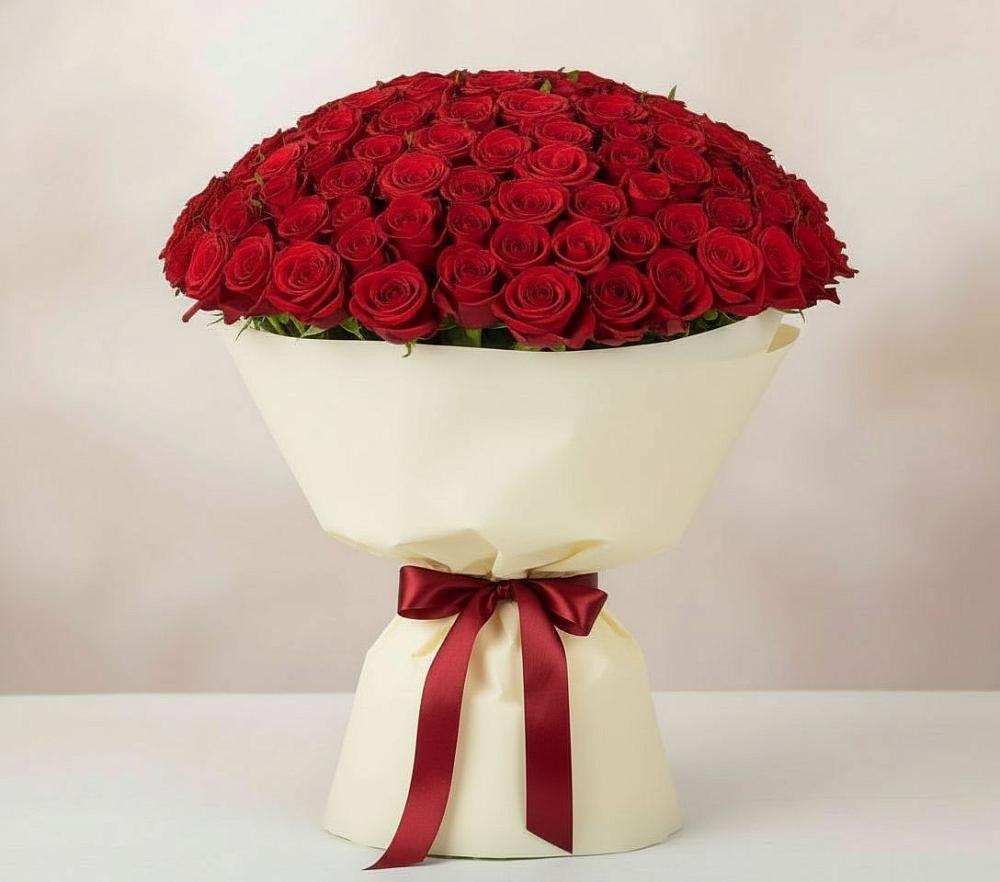 Букет 101 Красная роза Милано в Черногорске