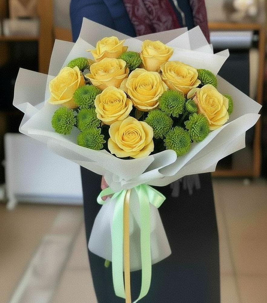 Букет цветов из: Хризантемы и Розы в Черногорске