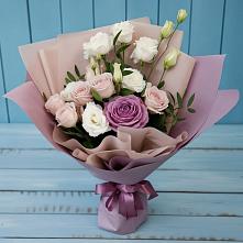 Букет цветов из:  Розы и Лизиантусы #REPLACE_PRED# Черногорске