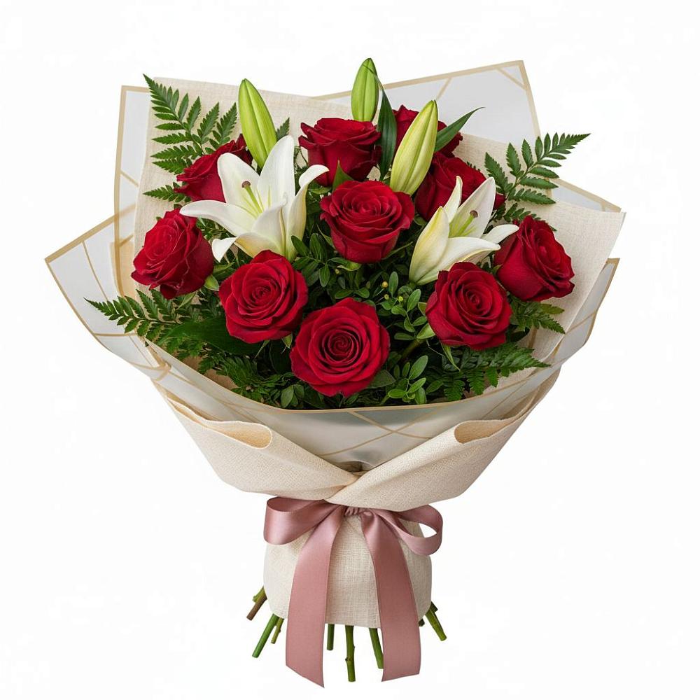 Букет цветов из: Лилии и Розы в Черногорске