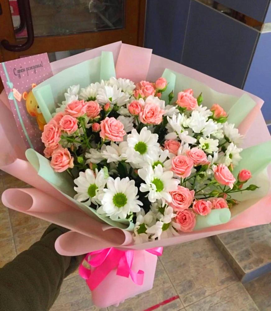 Букет цветов из: Розы и Хризантемы в Черногорске