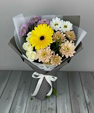Букет цветов из:  Розы, Герберы и Хризантемы в Черногорске