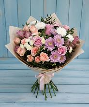 Букет цветов из:  Хризантемы, Розы и Альстромерии #REPLACE_PRED# Черногорске