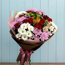 Букет цветов из:  Розы, Хризантемы и Альстромерии в Черногорске