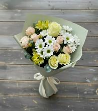 Букет цветов из:  Альстромерии, Розы и Хризантемы в Черногорске