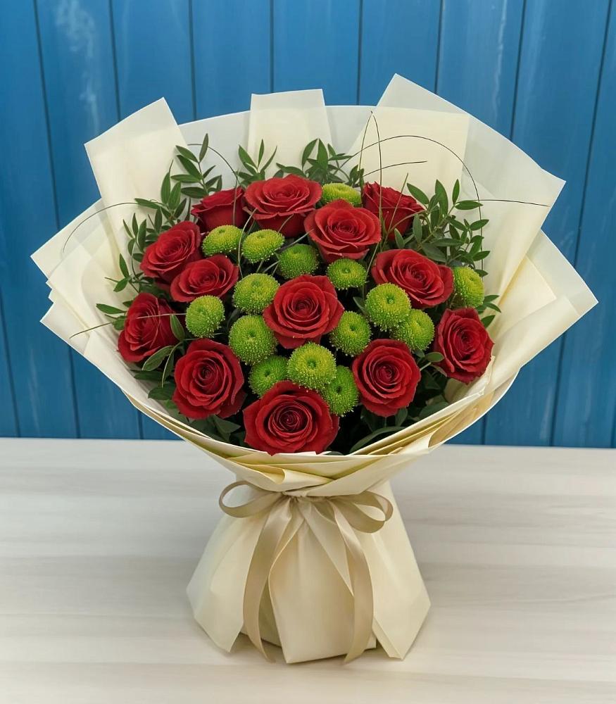 Букет цветов из: Розы и Хризантемы в Черногорске