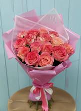 Букет 15 Розовых роз Равель в Черногорске