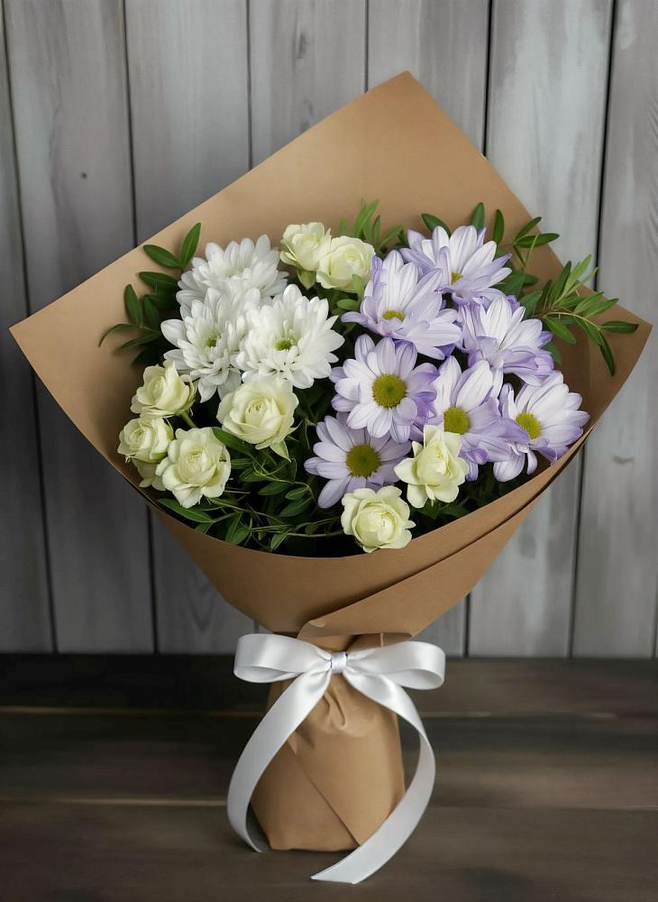 Букет цветов из: Хризантемы и Розы в Черногорске